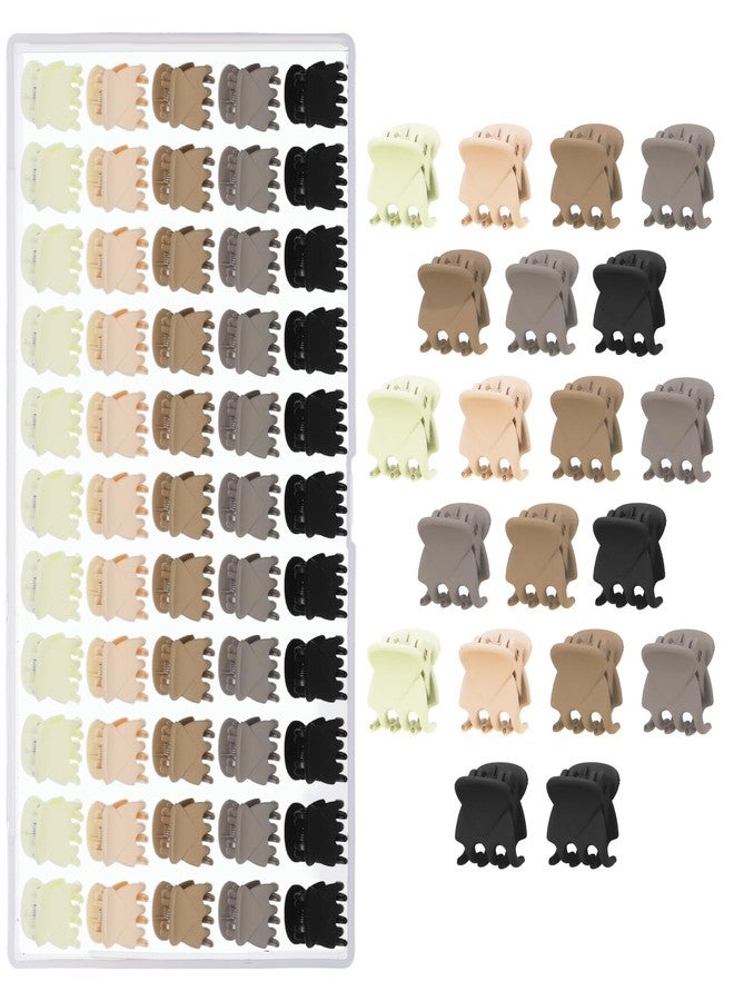 Obeoby 60 Pcs Small Hair Clips, 5 Colors Mini Claw Clips for Short Thin and Fine Hair, Hair Accessories for Women Toddlers Girls Kids Little Tiny Barrettes Bulk Birthday Valentines Day Gifts - Image 1